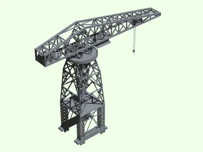 Imperial Japanese Navy 40tons Jib Crane Free 3D model