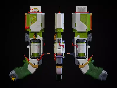 kaito kid gun for game Low-poly 3D model