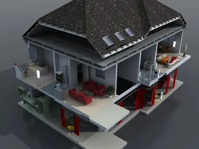 3D House Cuttout 3D model