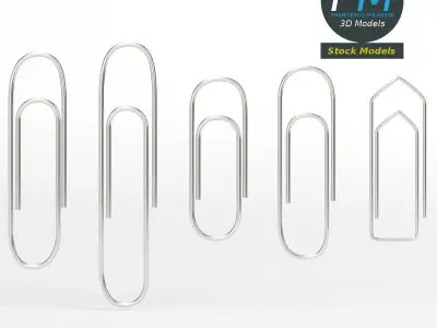 Paper clips 3D model purchase