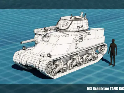 M3 GRANT TANK BASE MESH Low-poly 3D model
