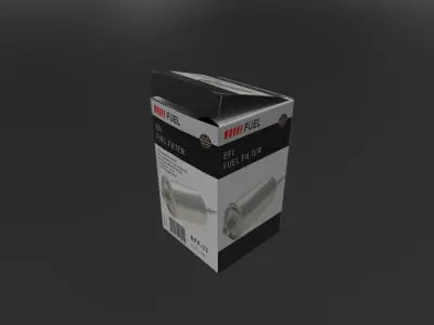 Fuel Filter and Box 9x9x15cm Low-poly 3D model