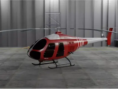 Helicopter Mi Mil 34 Low-poly 3D model