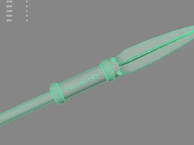 Spear wooden 3D model