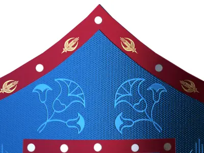 Low Poly Medieval Fantasy Shield with Snake Emblem PBR Low-poly 3D model
