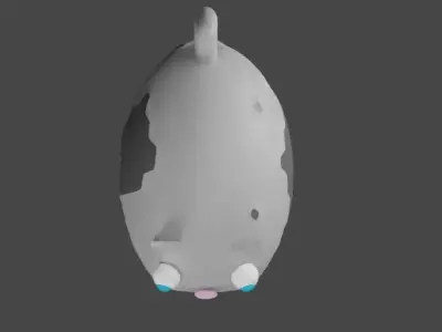 round blue eye cat 3D model