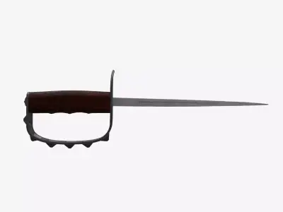 US 1917 Trench Knife Low-poly 3D model