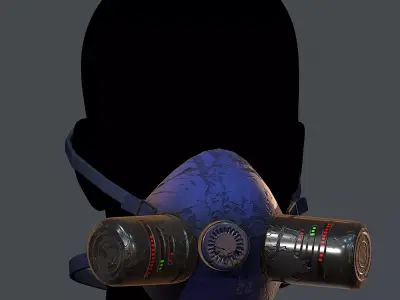 Gas mask helmet 3d model scifi Low-poly  Low-poly 3D model 16