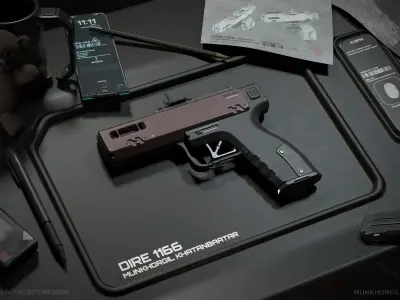 DIRE-1166 Handgun Concept 3D model