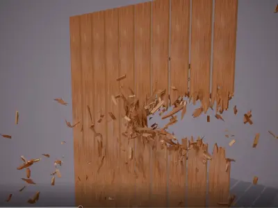Wood Crack Slide 01 Low-poly 3D model