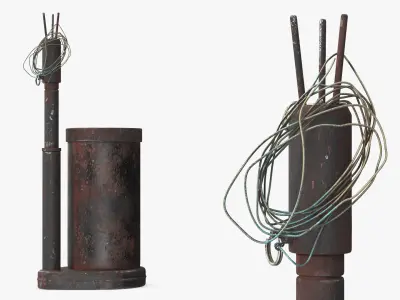 WW2 M2 Anti Personnel Mine Black Rusty 3D model