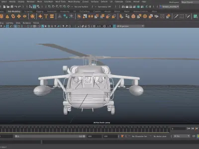 Black Hawk no textured 3D model