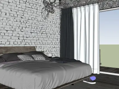 Industrial Bedroom 3D model purchase