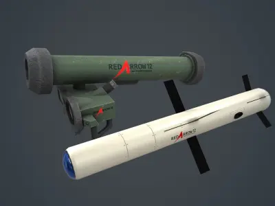 HJ12 Red Arrow 12  Low-poly 3D model