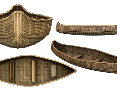 Handcrafted Woven Canoe  3D model