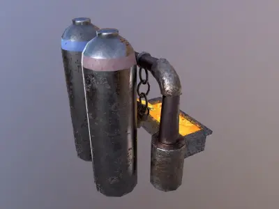 Mine Boiler Low-poly 3D model