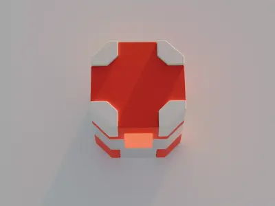 low-poly sci-fi crate Low-poly 3D model