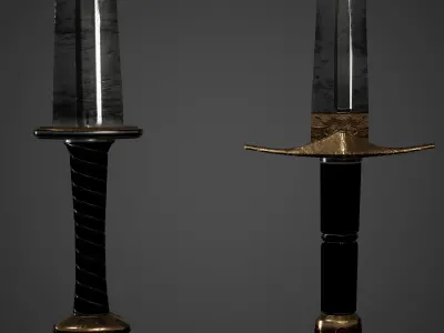 Medieval Daggers Swords Low Poly Game Ready Low-poly 3D model