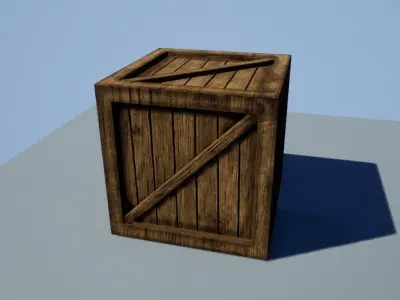 Wooden Crate Game Ready Free low-poly 3D model