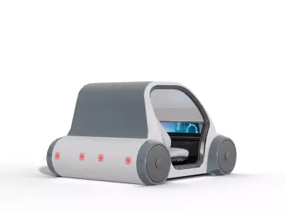 Futuristic Autonomous Car Concept Low-poly 3D model