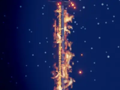 Sword in the stone in cave scene with FX and simple animation 3D model