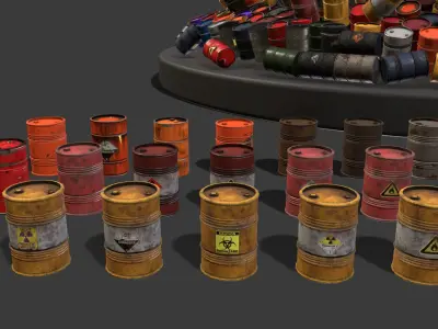Barrel Pack - 60 Barrels Low-poly 3D model
