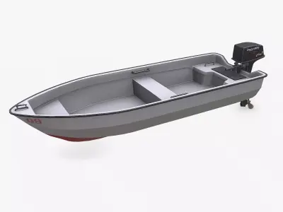Small Motorboat Low-poly PBR Low-poly 3D model