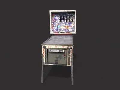 Old Pinball Machine 3D model