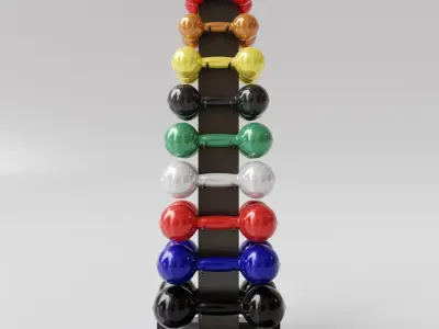 Gym Dumbell Set 001 3D model