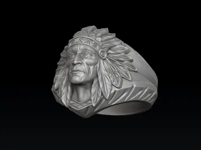 Native Indian v2 Ring Pendant Collection 3D print model