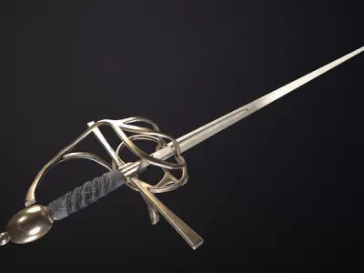 Rapier Sword 3D Model Low-poly 3D model