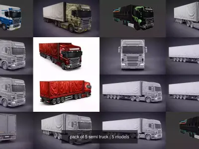 pack of 5 semi truck