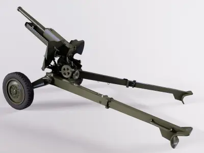 76 mm Mountain Gun M-99 2A2 Low-poly 3D model