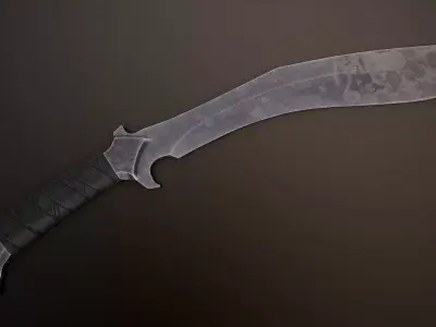 Post-Apocalyptic Kukri Low-poly 3D model
