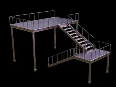 industrial stairs Low-poly 3D model