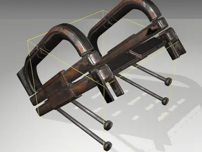 Futuristic Stairs - 1 - Rusty Textures Low-poly 3D model