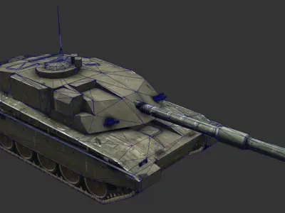 CHALLENGER 2 british armoured tank Low-poly 3D model
