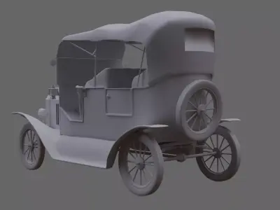 Model T Ford 1908 Low-poly 3D model