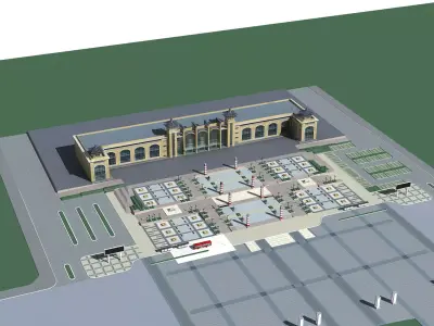 Station Building 3D model 12