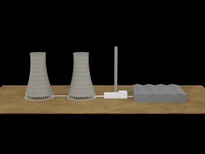 Nuclear Power Station 3D Model Low-poly 3D model