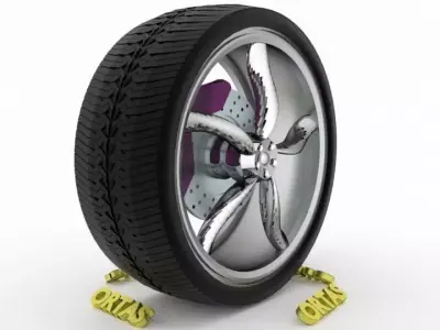 ORTAS CAR WHEEL RIM 133 GAME READY WHEEL RIM TIRE 3D model