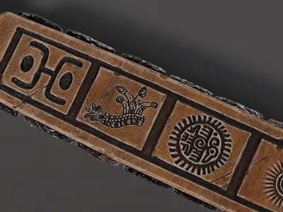 Macuahuitl Low Poly 3D Model Low-poly 3D model