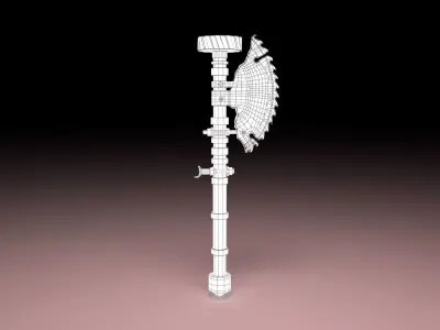 Post Apocalyptic Rusty Axe Weapon 3D Model Low Poly Low-poly 3D model