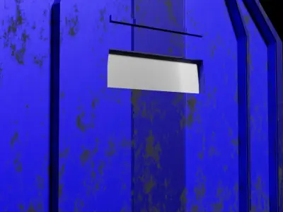 Shield rusty blue robot Free 3D model