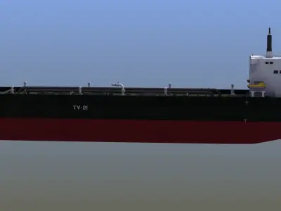 Oil Tanker Low-poly 3D model