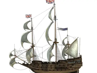England sailing warship 3D model