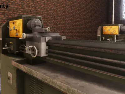 old lathe Low-poly 3D model