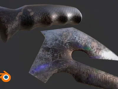 Tactical Axe Low-poly 3D model