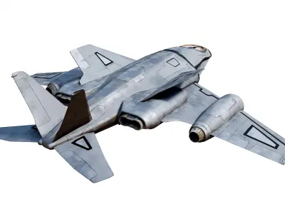 scifi interceptor aircraft Low-poly 3D model