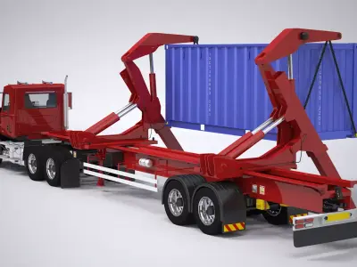 US Semi-Truck with Sidelifter 3D model